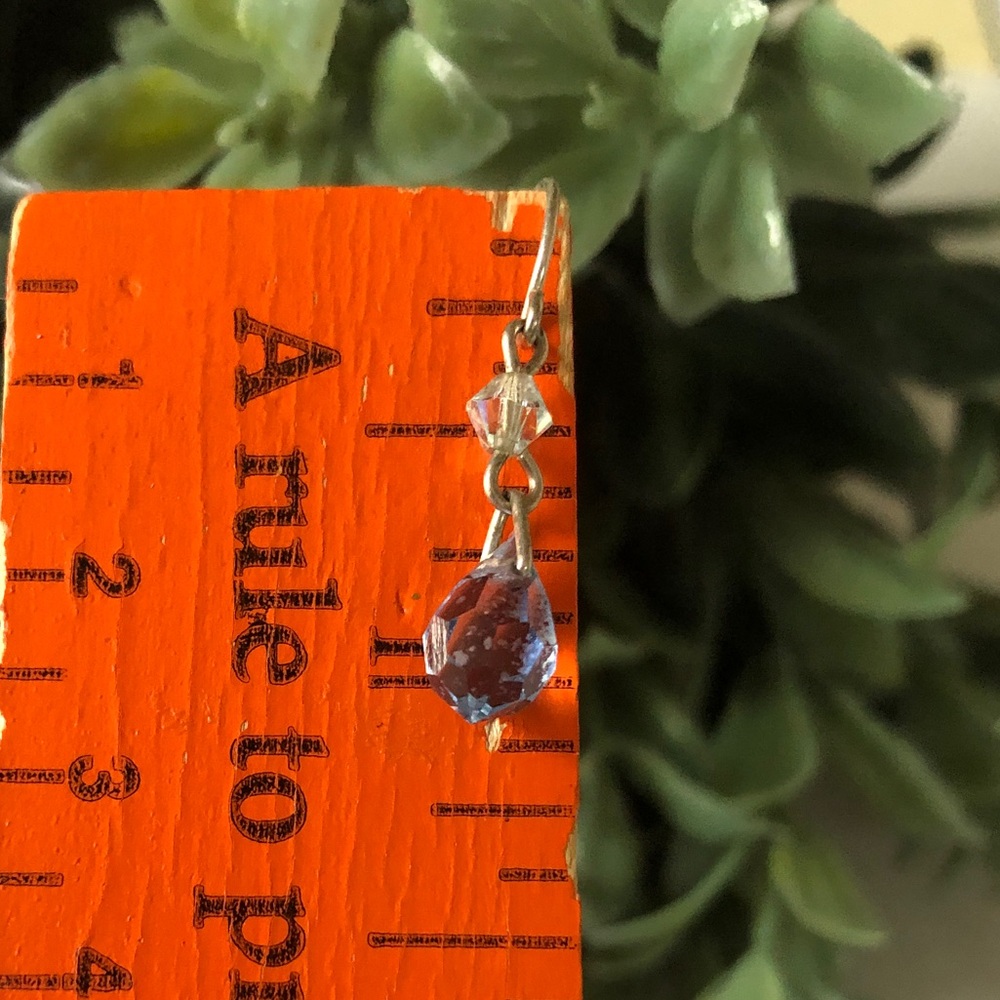 Elegant Blue crystal Drop Earrings - Picture 3 of 3
